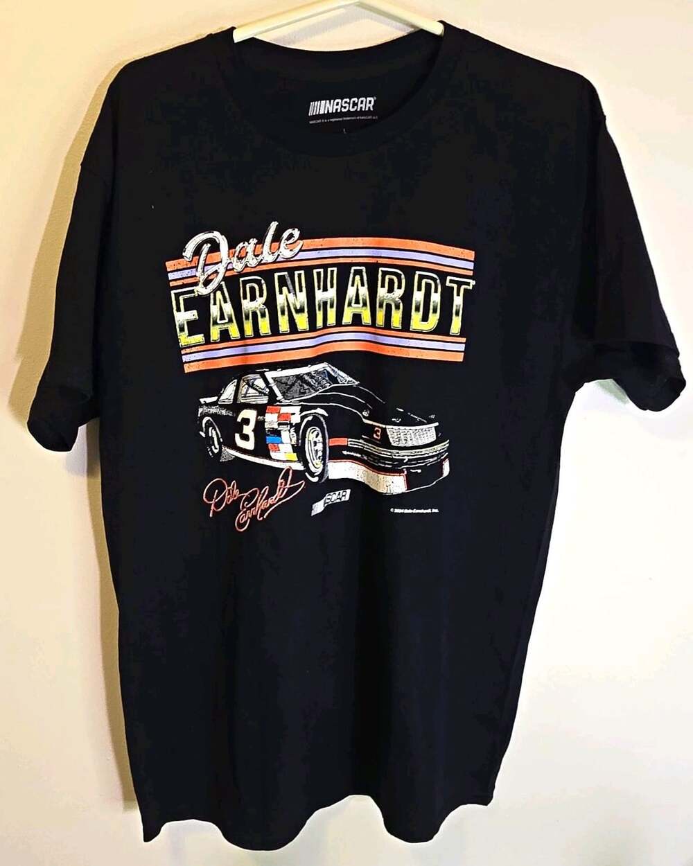 NASCAR Dale Earnhardt #3 Car Graphic Black Short Sleeve T-Shirt Size L